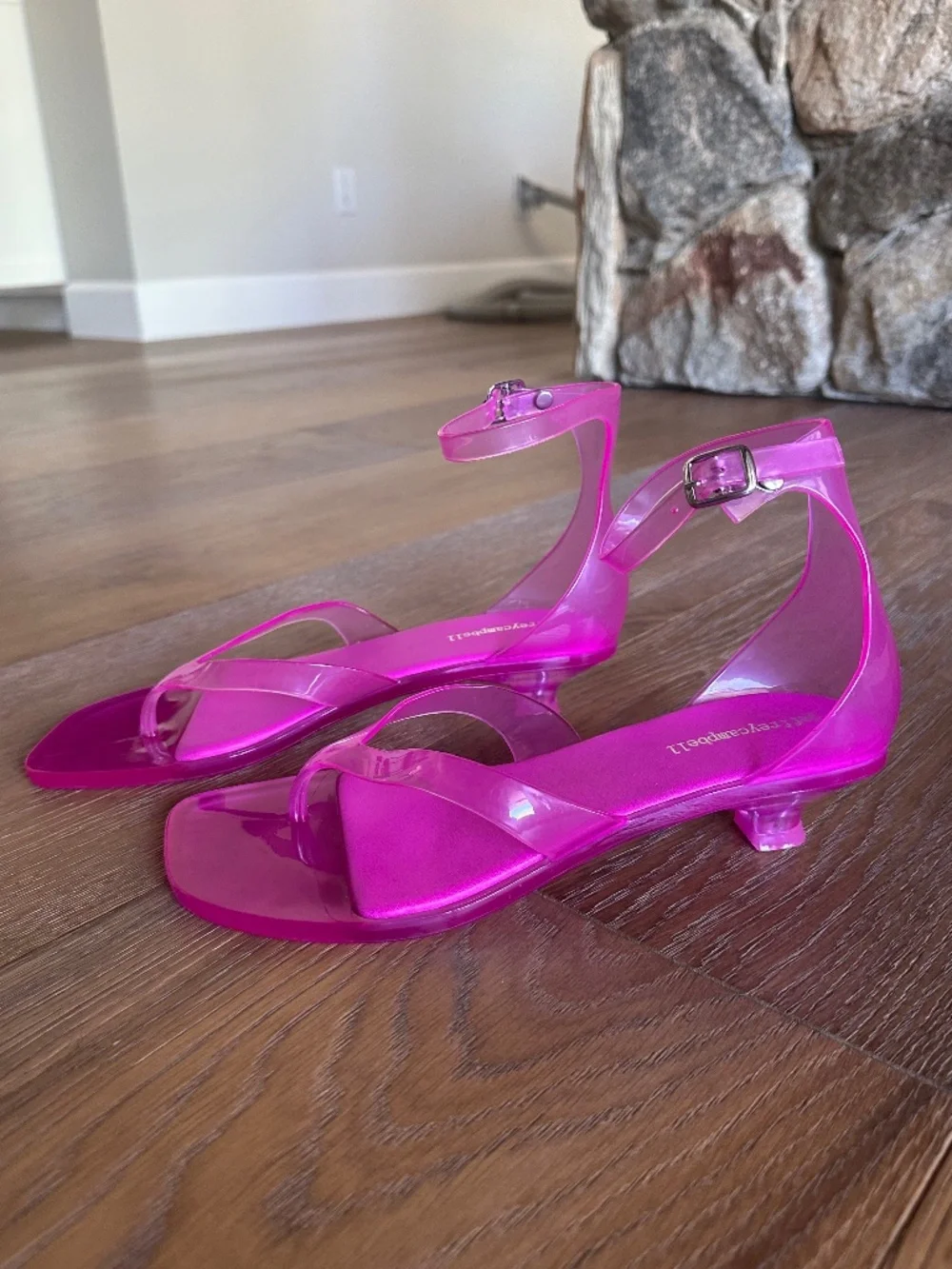 Jeffrey Campbell Gummy-THG Jelly Kitten Heel Sandals Pink Size 9 NEW - Picture 3 of 15